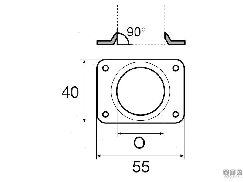 Base a Saldare Rettangolare 90°