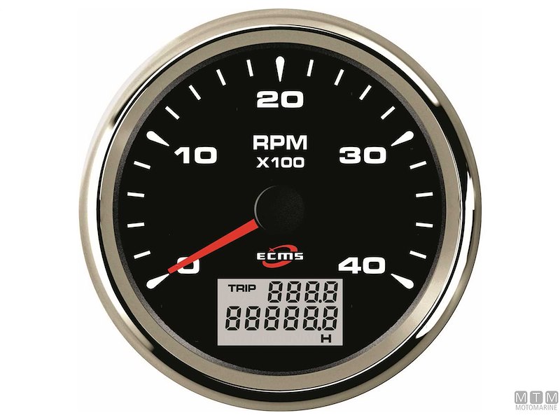 Contagiri/Contaore Ecms Black Chrome