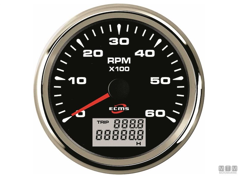 Contagiri/Contaore Ecms Black Chrome