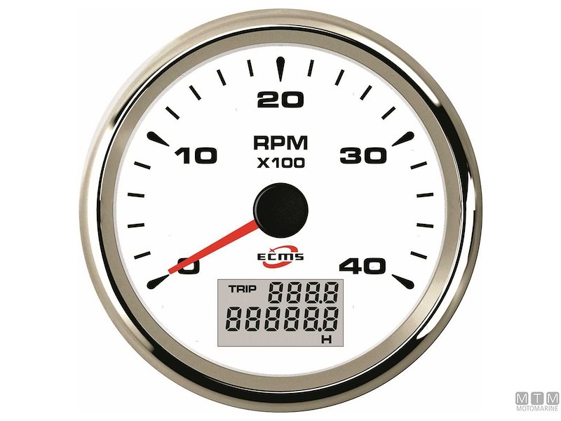 Contagiri/Contaore Ecms White Chrome