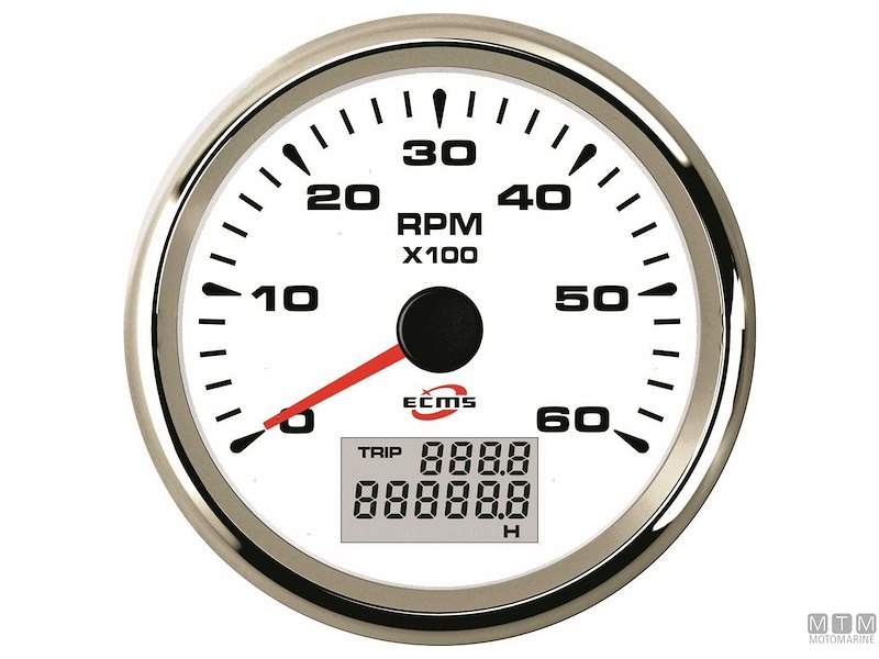 Contagiri/Contaore Ecms White Chrome