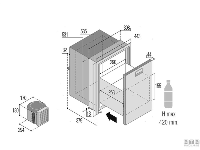 Frigoriferi VF Inox a Cassetto Compressore Esterno