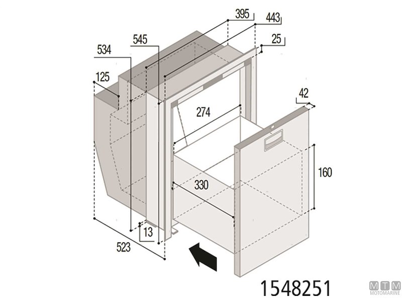 Frigoriferi Vitrifrigo Inox a Cassetto Compressore Interno