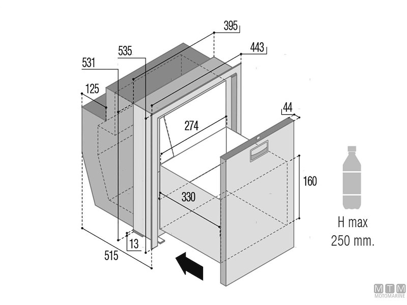 Frigoriferi VF Inox a Cassetto Compressore Interno