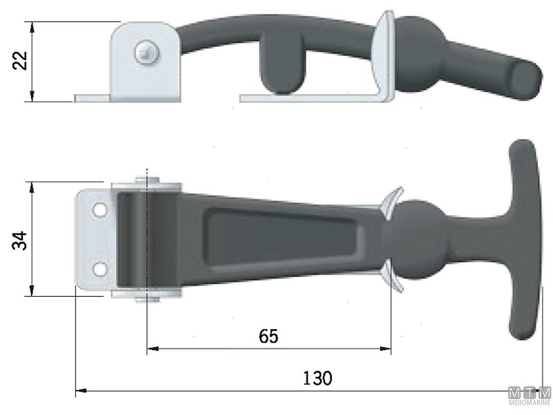 CHIUSURA LEVA ROCA 130X34MM RUBBER 