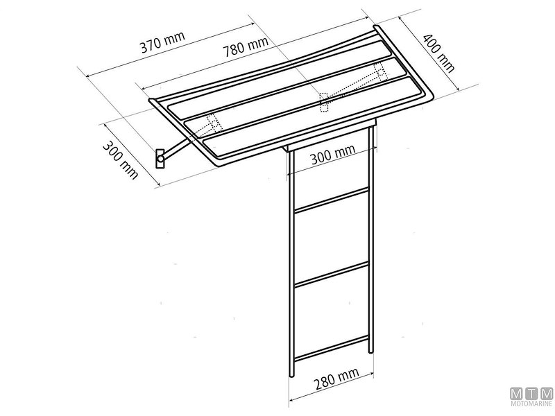 PLANCIA TEAK-INOX 780X400MM 3GR 