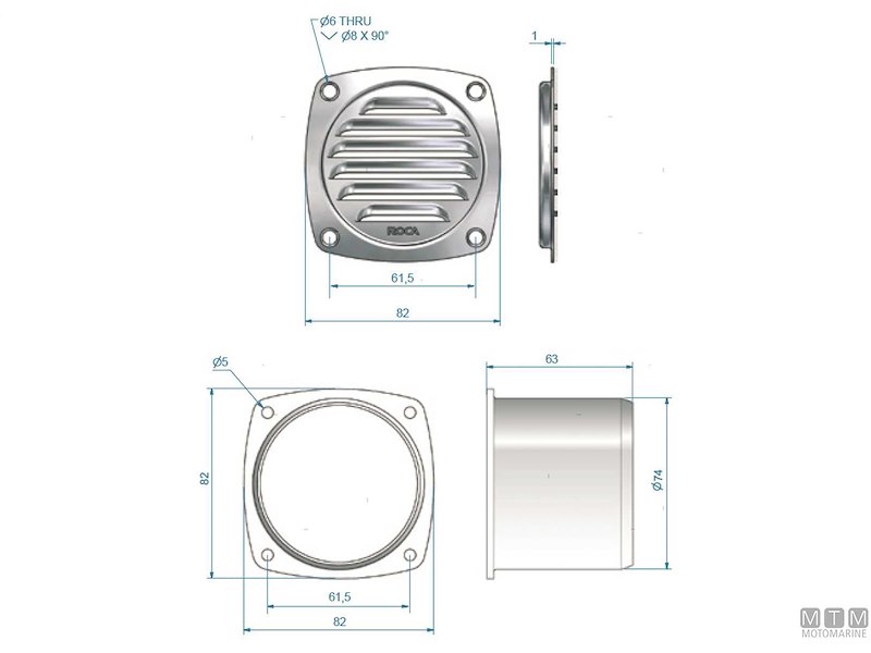 Presa d'Aria Inox Griglia Roca