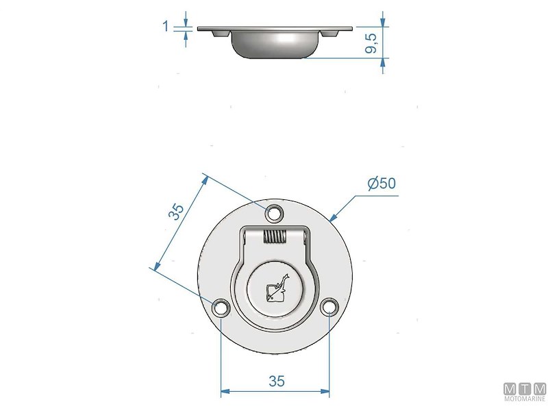 MANIGLIA INCASSO ROCA D50MM INOX 