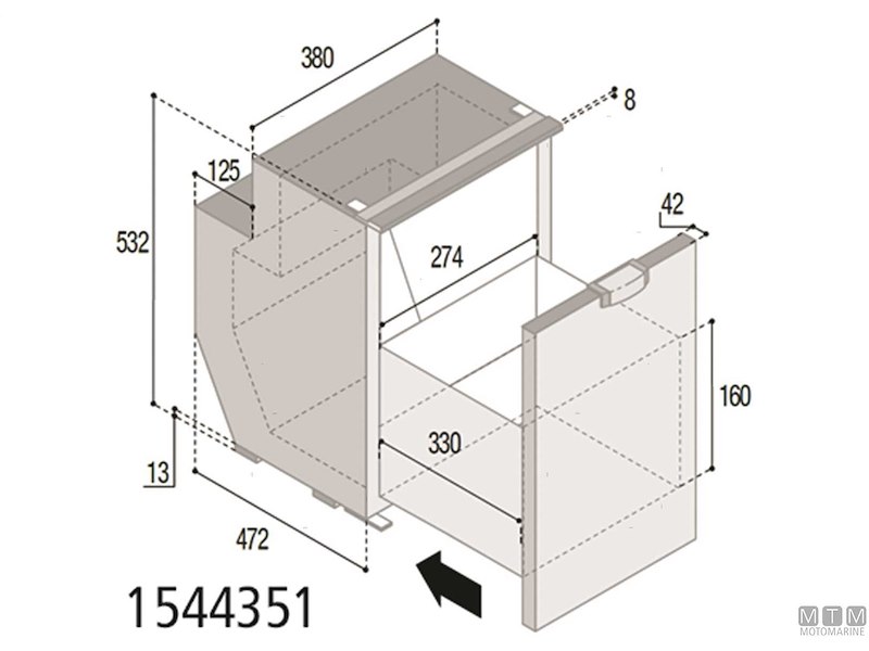 Frigoriferi Vitrifrigo a Cassetto Compressore Interno