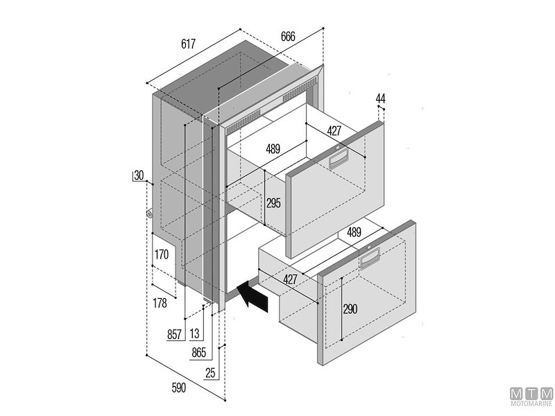 Frigoriferi VF DW180 OCX2 Combo Inox a Cassetto Compressore Interno