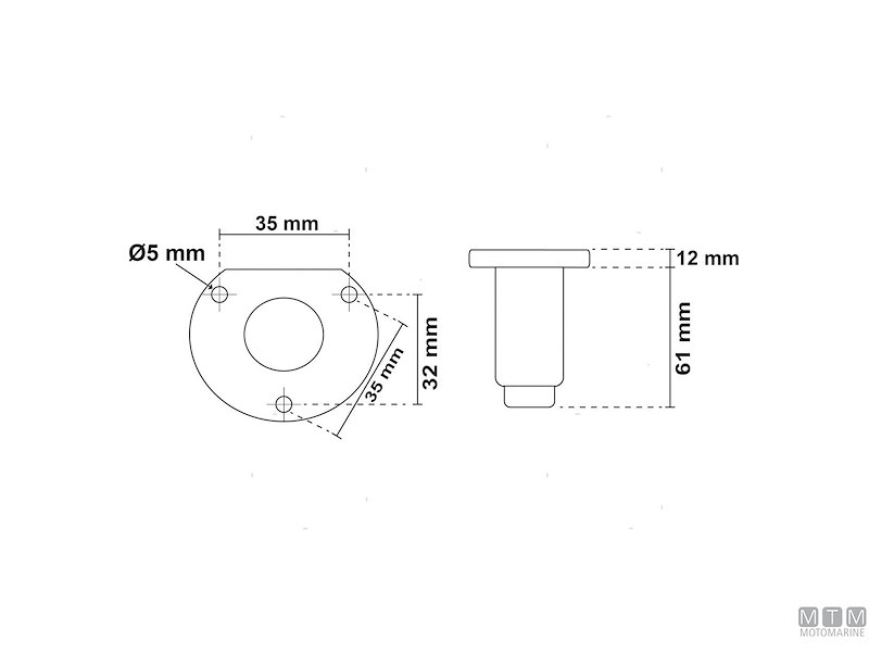 Fanale LED (R.I.Na.) su Asta Baionetta Incasso Cap 