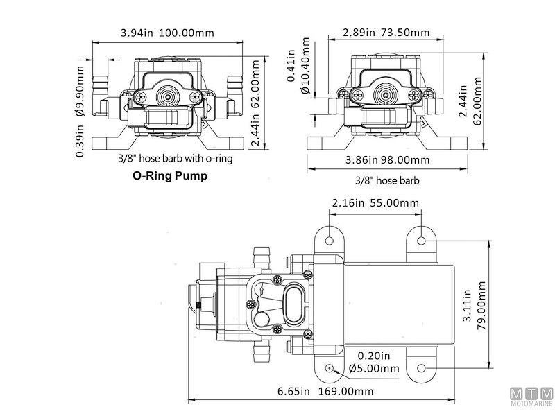 POMPA AUTOCLAVE SEAFLO MINI 3.8L 12V 