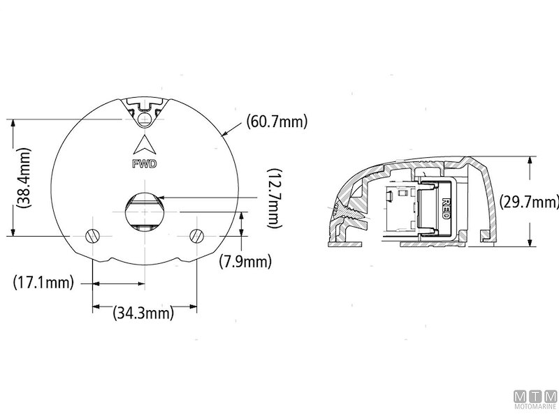COPPIA FANALI ATTWOOD 2NM SS RED GREEN 