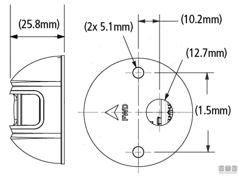 Fanali CE-ISO-COLREG LED Vertical Mount Inox