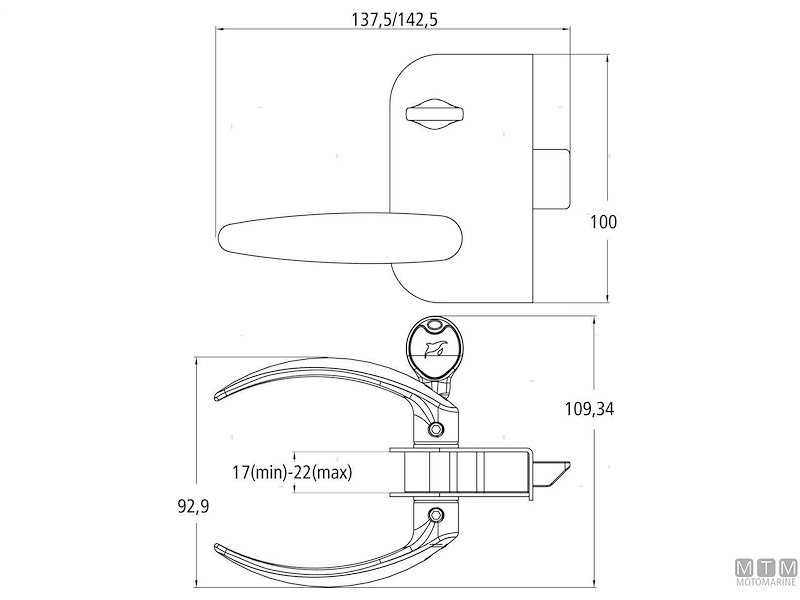 Serratura Inox Privacy Door Latch con Chiavi