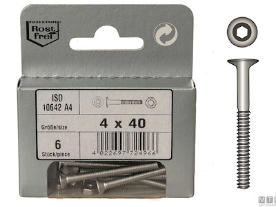 Viti Testa Svasata Piana con Cava Esagonale ISO 10642 + Dadi