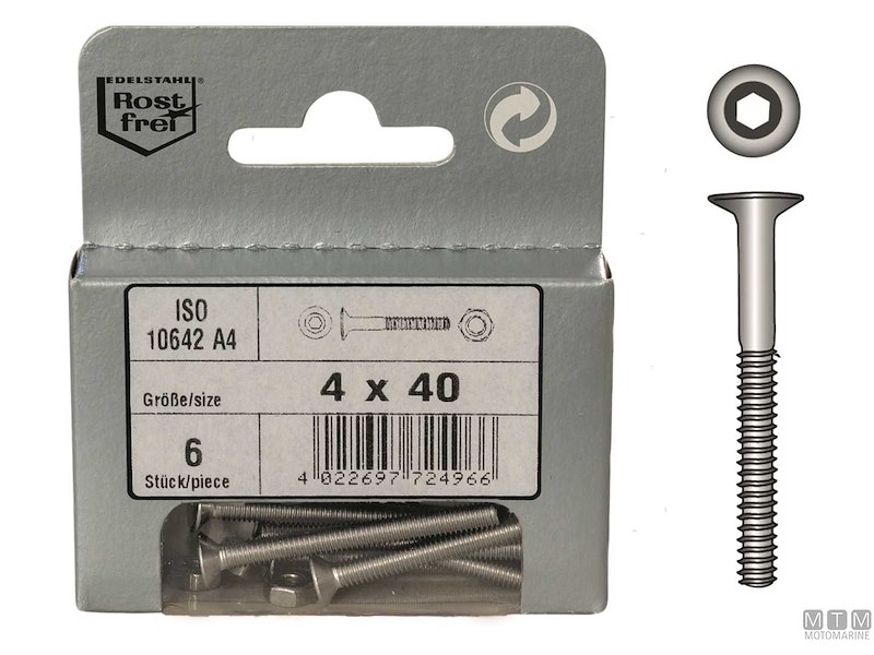 Viti Testa Svasata Piana con Cava Esagonale ISO 10642 + Dadi