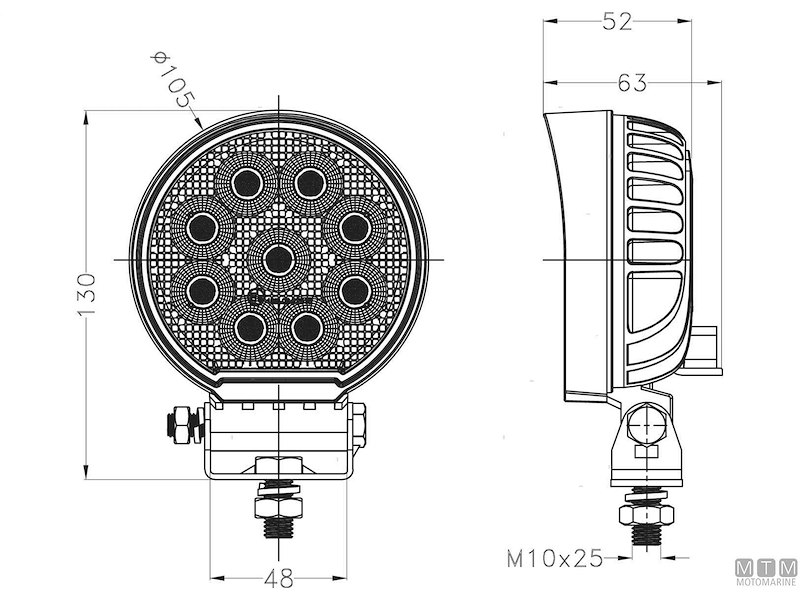 Faretto LED da Coperta e pozzetto S-line D110 27W Spot