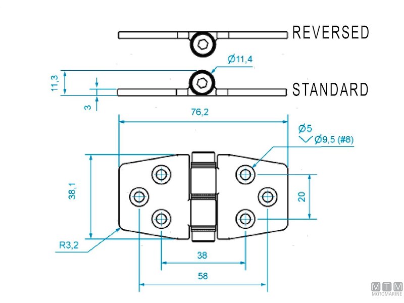 Cerniera Frenata Biscotto 38x76