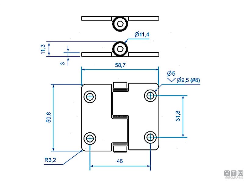 CERNIERA FRENATA ROCA INOX 50X59 