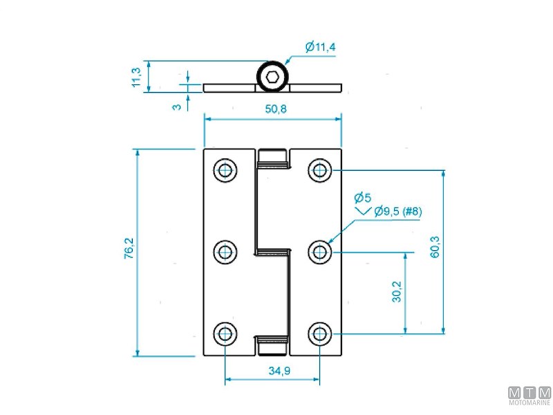 CERNIERA FRENATA ROCA INOX 76X50 