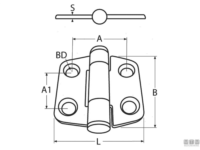 CERNIERA FRENATA MT INOX 38X38 