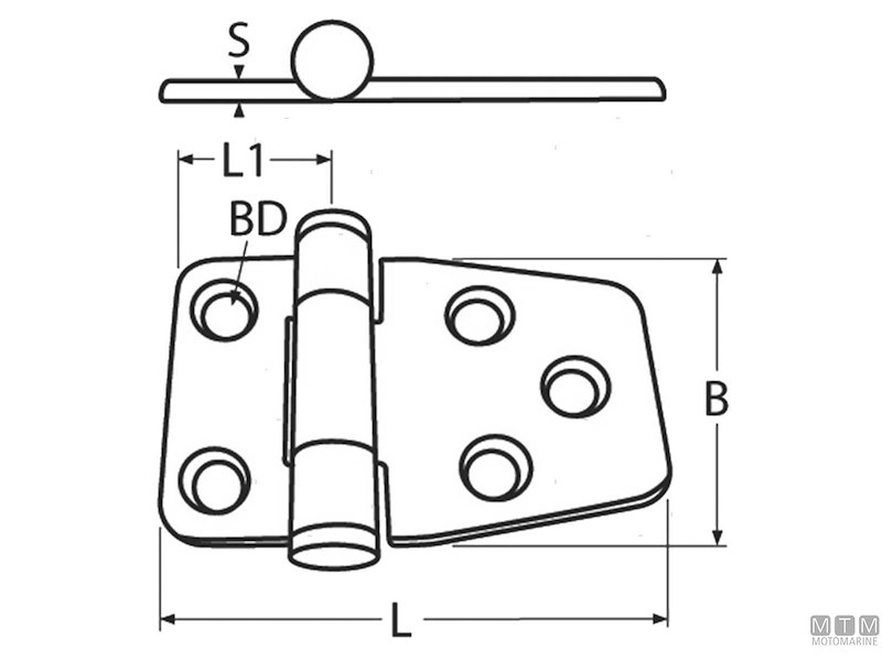 CERNIERA FRENATA MT INOX 57X42 