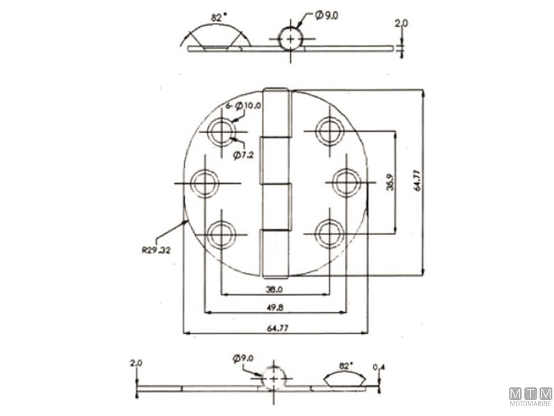 CERNIERA COPERTA TONDA D64 INOX 