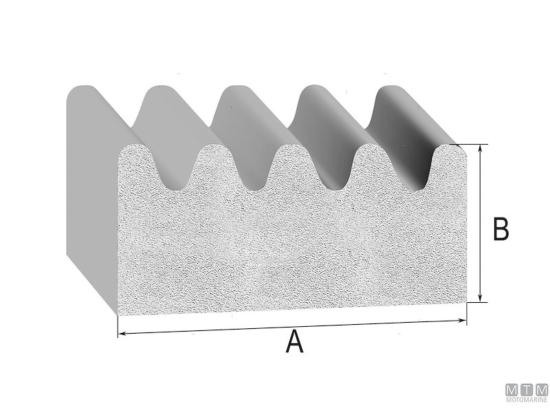 Guarnizione Trim-Lok Ribbed Rubber Seal White