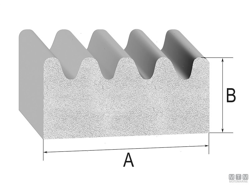 Guarnizione Trim-Lok Ribbed Rubber Seal White