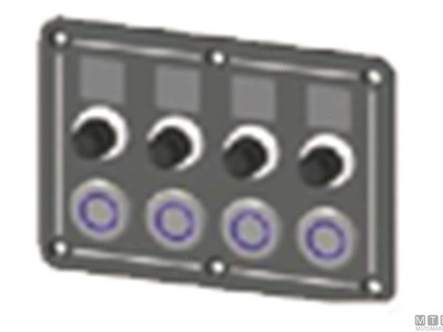 Pannello in Alluminio con Pulsanti Inox