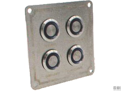 Pannello in Acciaio Inox con Pulsanti Inox e Fusibili