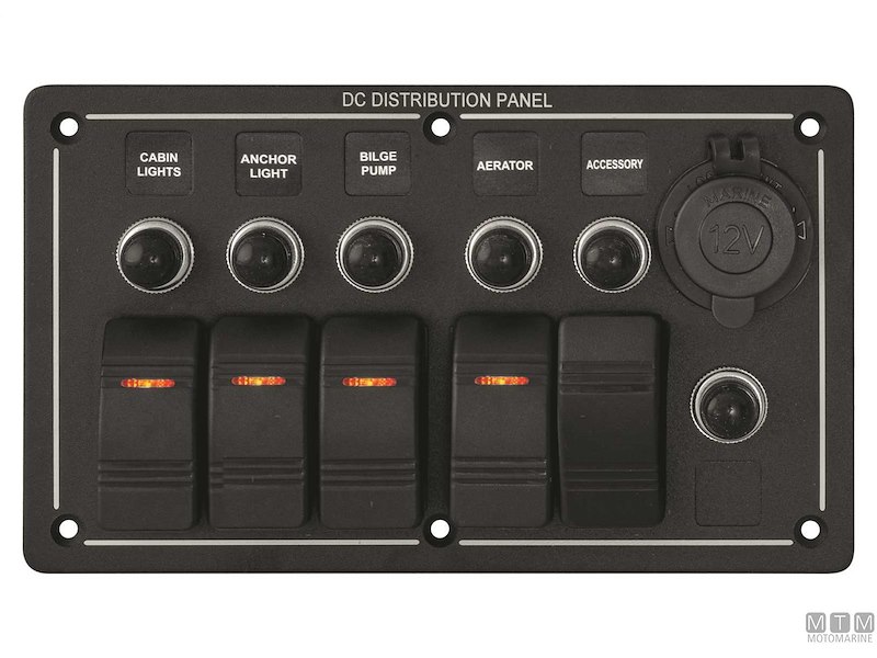 Pannello Aluminum Black con Interruttori Basculanti e Valvole