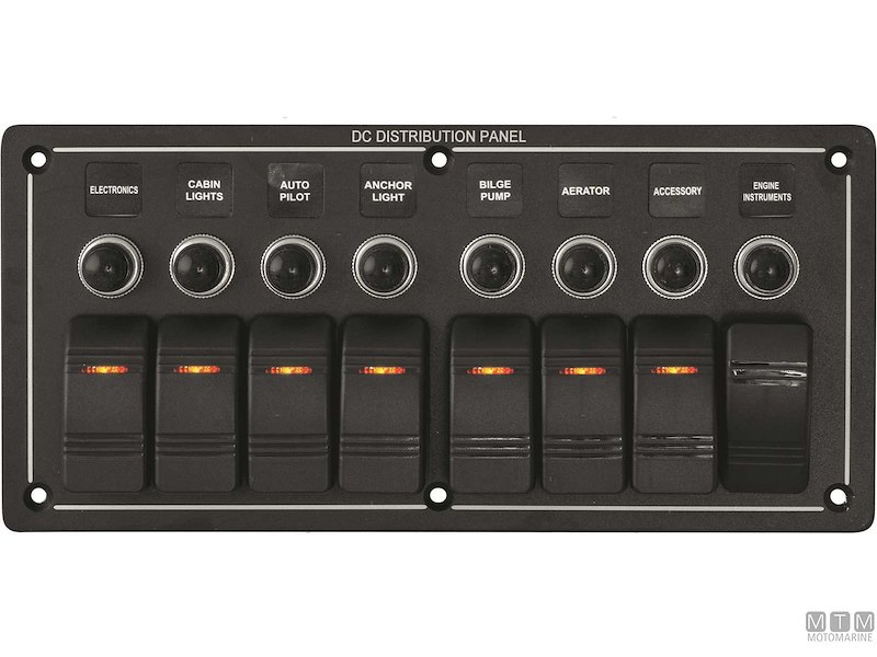 Pannello Aluminum Black con Interruttori Basculanti e Valvole