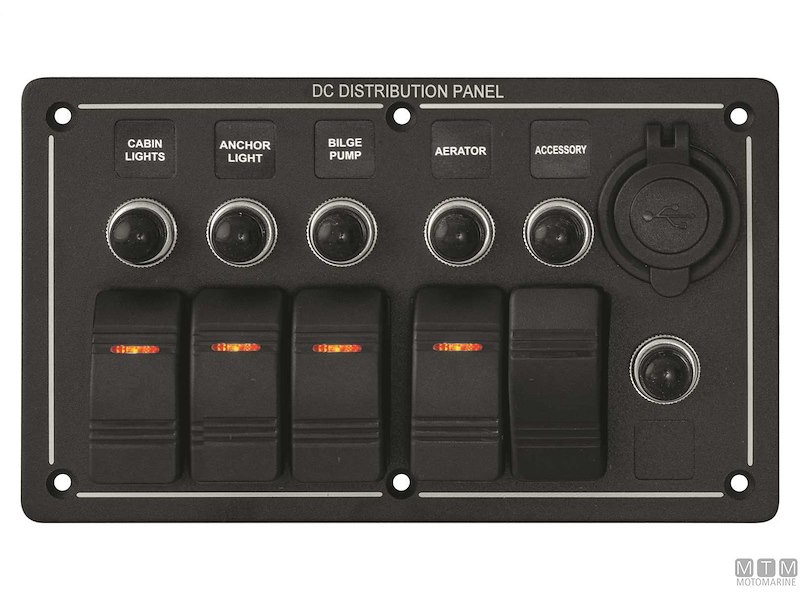 Pannello Aluminum Black con Interruttori Basculanti e Valvole