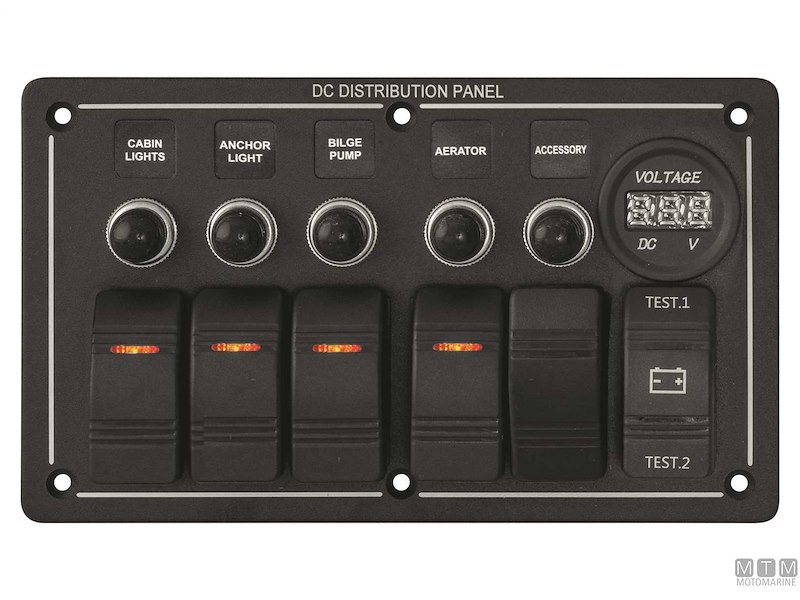 Pannello Aluminum Black con Interruttori Basculanti e Valvole