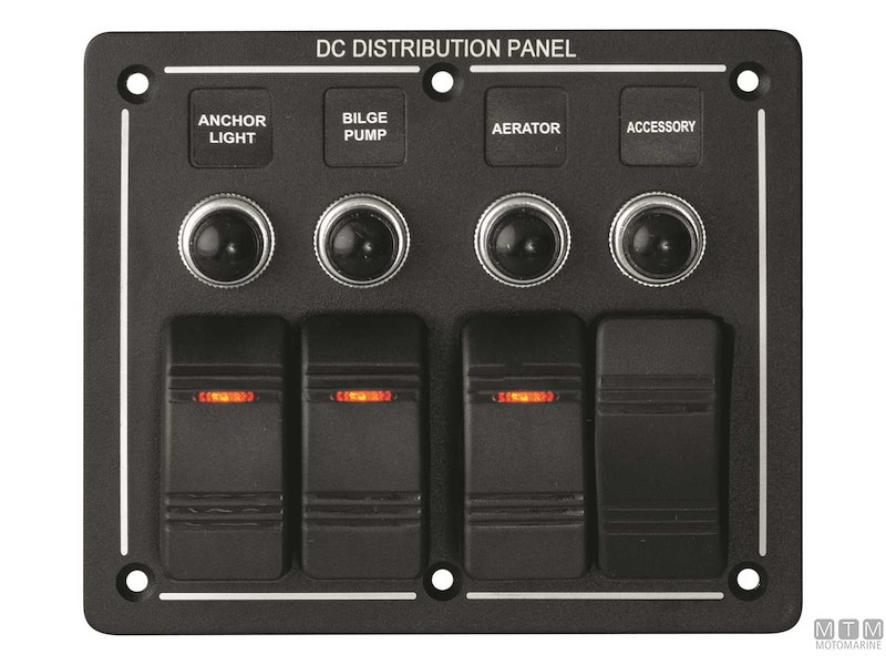 Pannello Aluminum Black con Interruttori Basculanti e Valvole