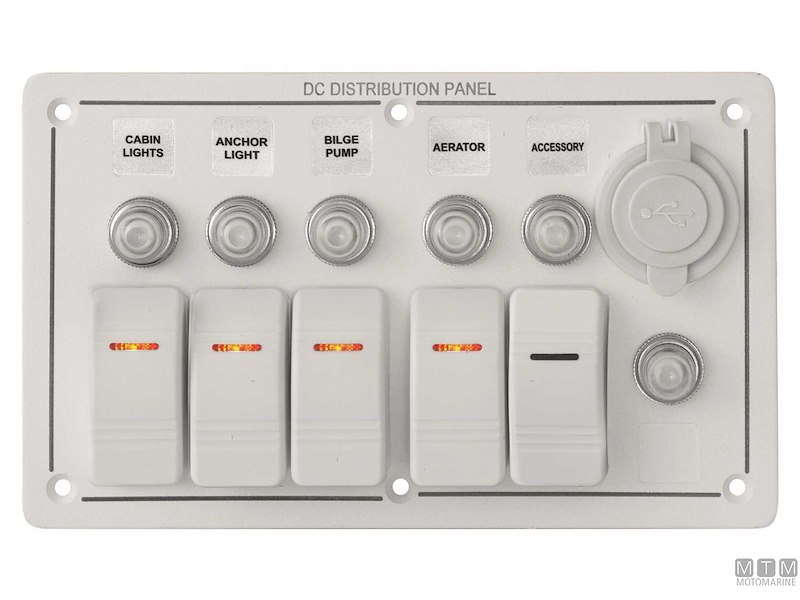 Pannello Aluminum White con Interruttori Basculanti e Valvole