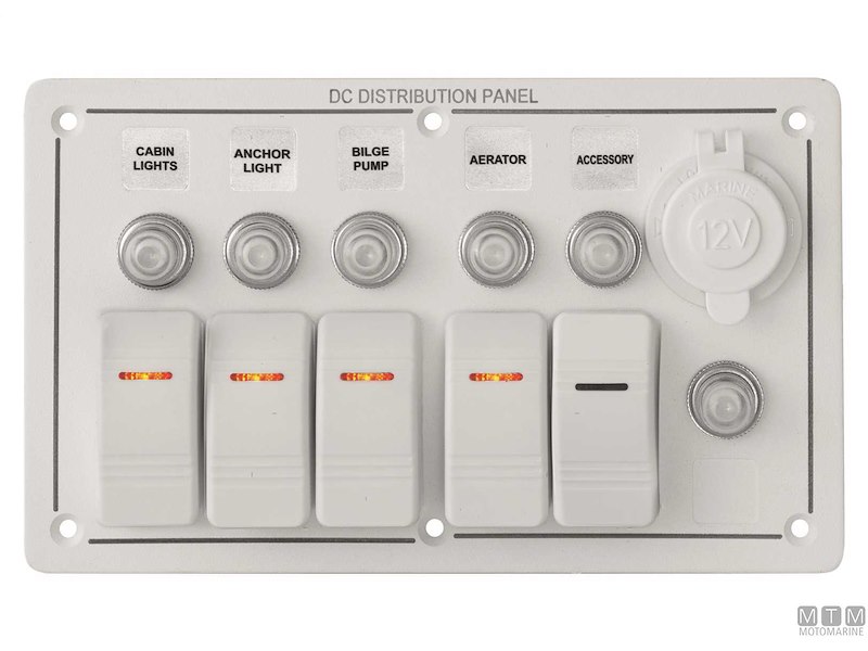 Pannello Aluminum White con Interruttori Basculanti e Valvole