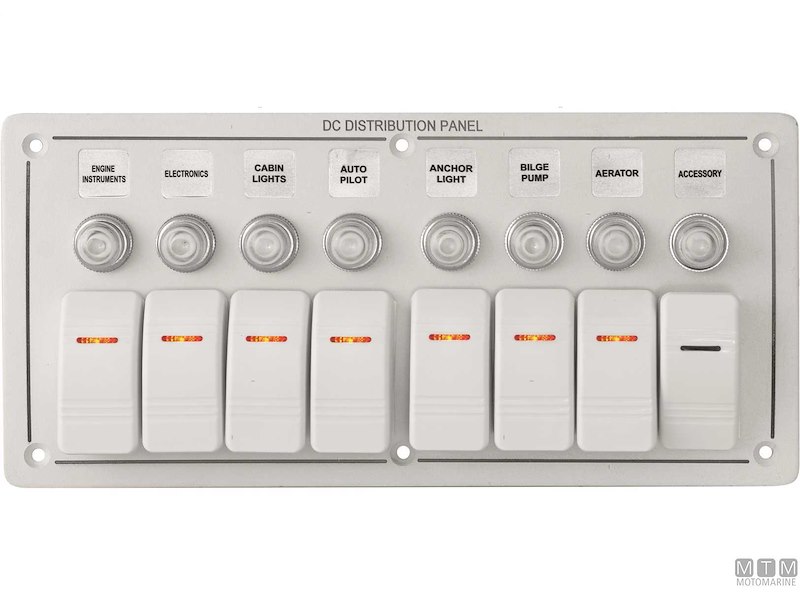 Pannello Aluminum White con Interruttori Basculanti e Valvole