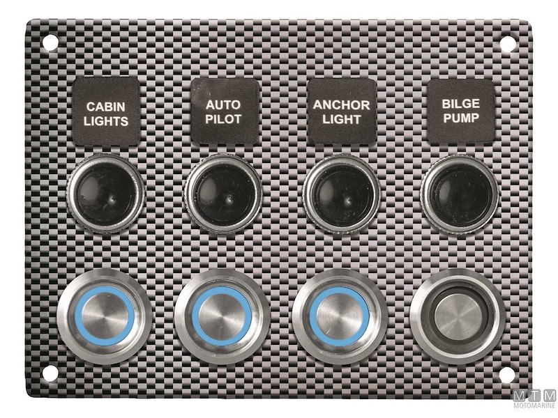 Pannello Aluminum Carbon con Pulsanti Inox e Valvole