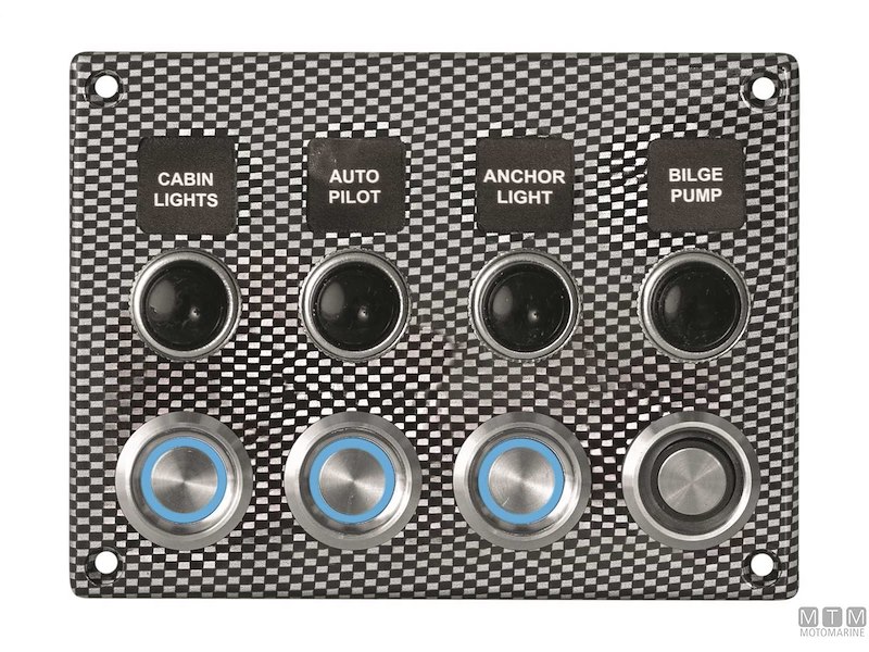 Pannello Aluminum Carbon con Pulsanti Inox e Valvole