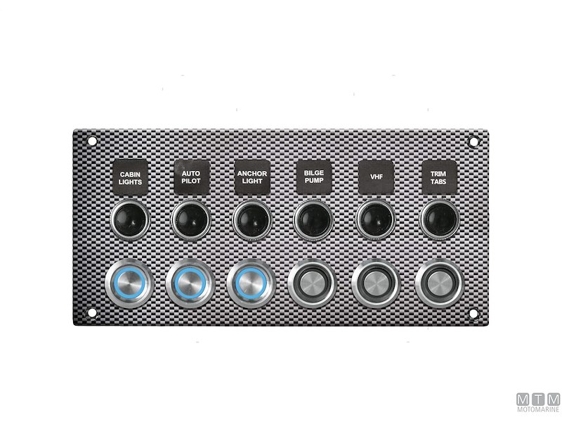 Pannello Aluminum Carbon con Pulsanti Inox e Valvole