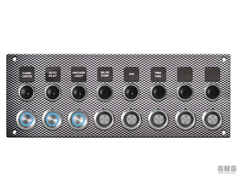 Pannello Aluminum Carbon con Pulsanti Inox e Valvole