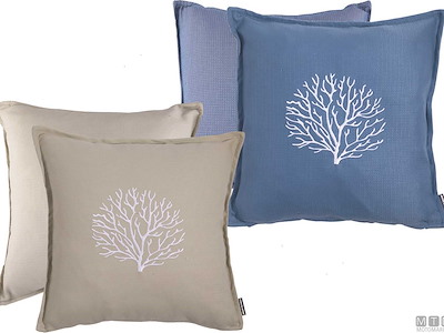 Set 2 Cuscini Impermeabili Aruba Ricamo 45x45