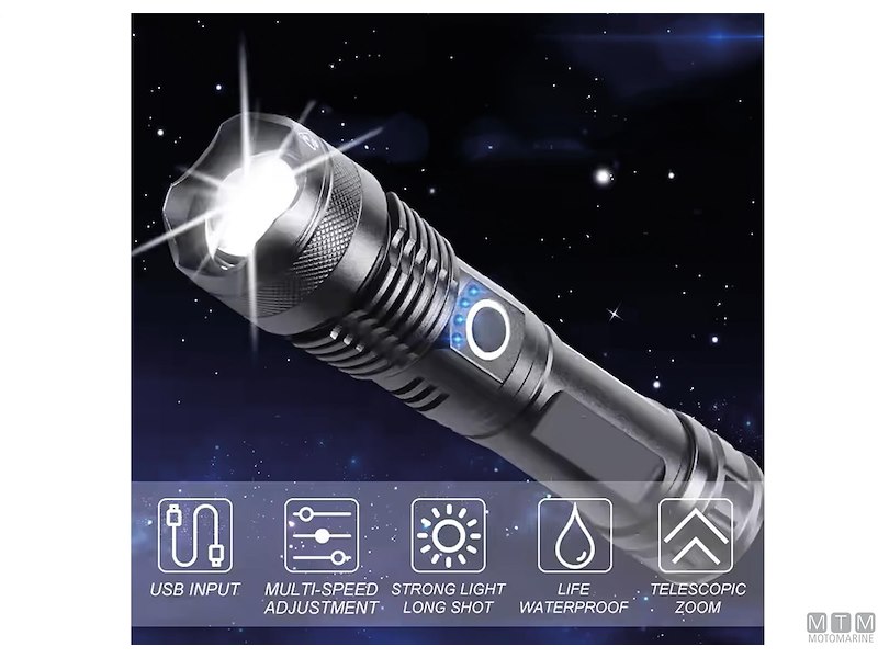 TORCIA RICARICABILE LED WATERPROOF 