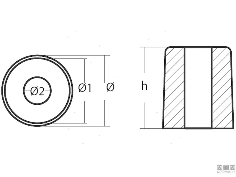 Anodo Rondella Conico per Honda BF 8-40 HP