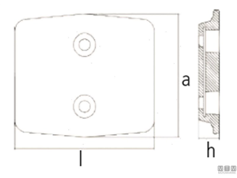 Anodo Piastra per Mercury 175-450 HP-V6-V8 