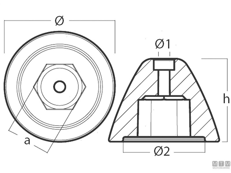 Anodo Ogiva per Bow Thruster Quick BTQ 250-300