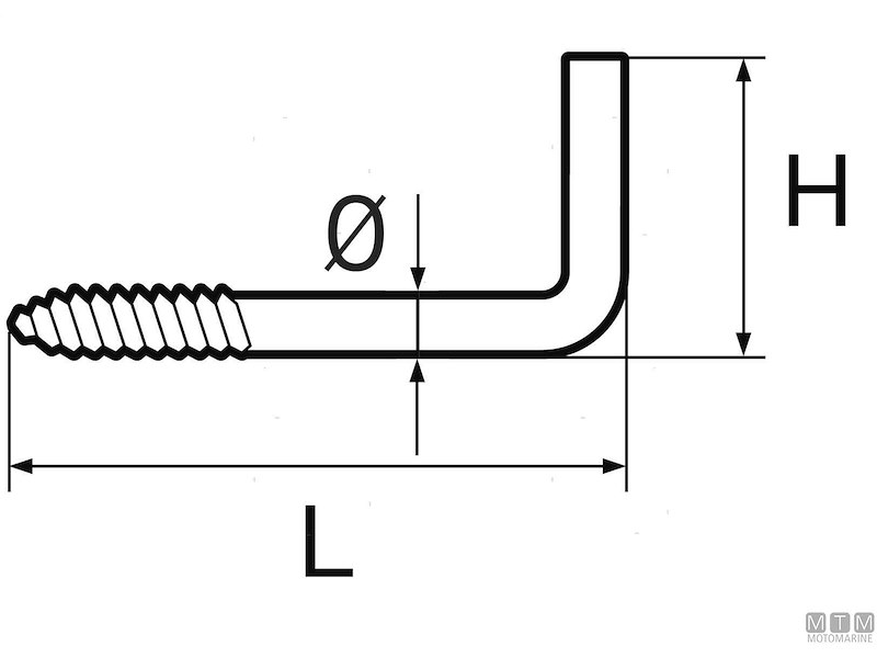 Gancetto L a Vite Inox